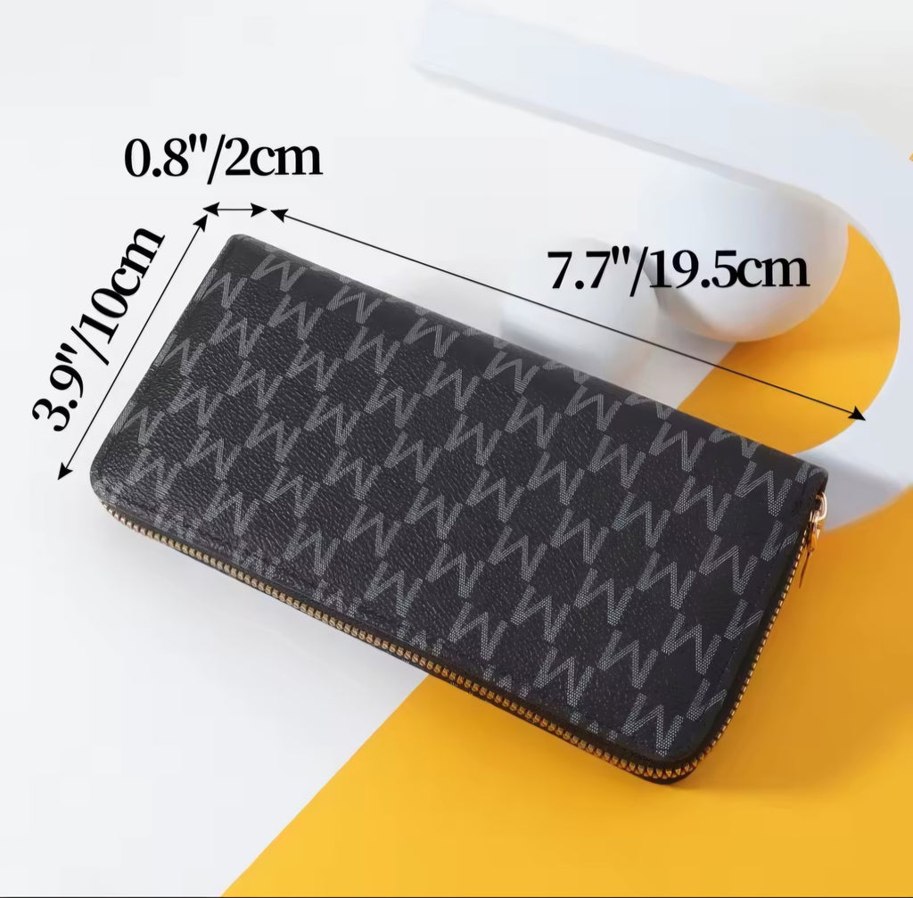 Black leather Letter M purse and matching wallet