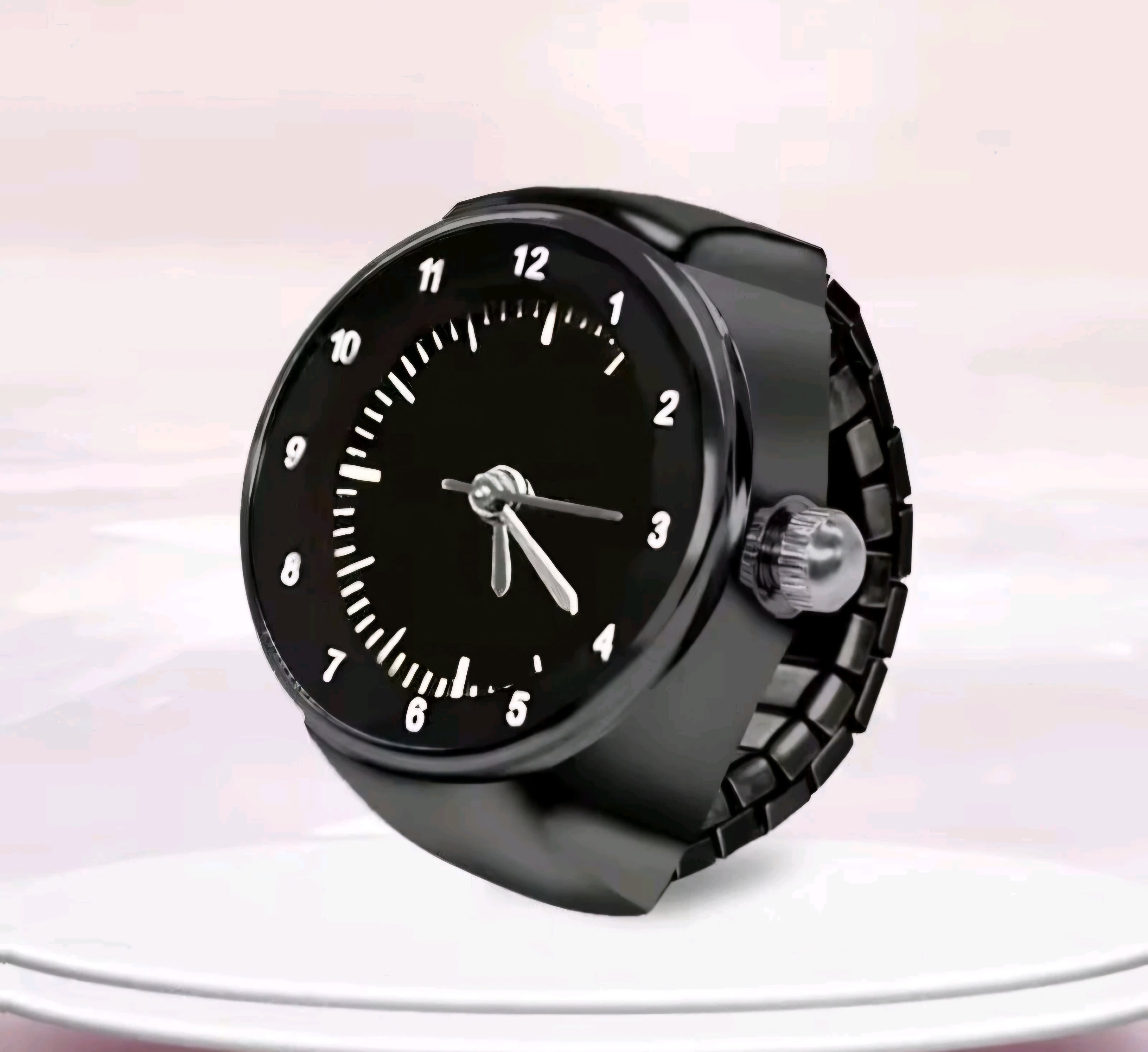 Kiss Silver Quartz Finger Ring Watch Brand New