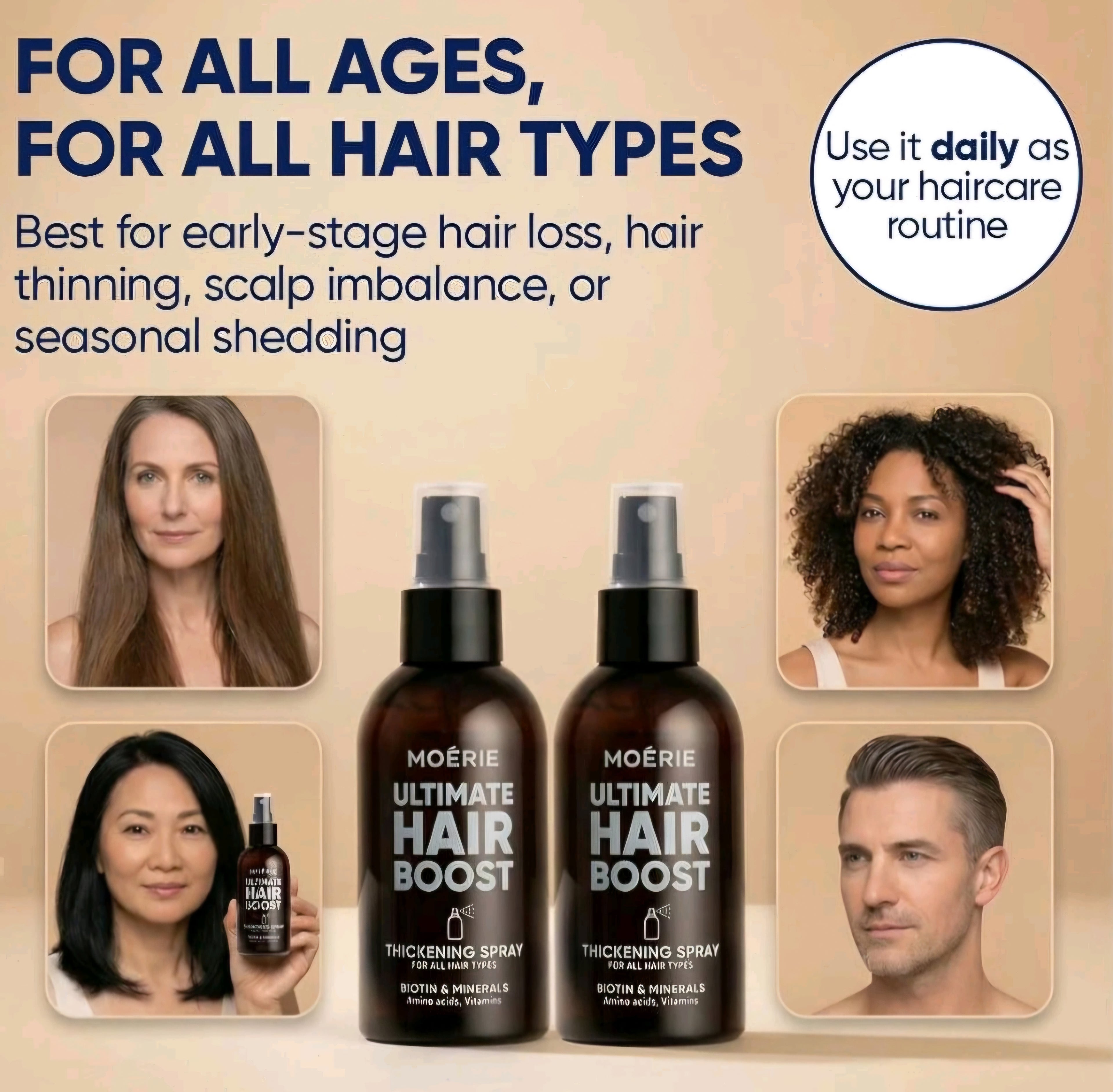 Moerie Hair Growth Serum Spray for Men and Women, Hair Loss Solution - Brand New
