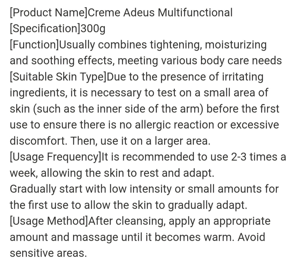 Adeus multifunctional cream 300g